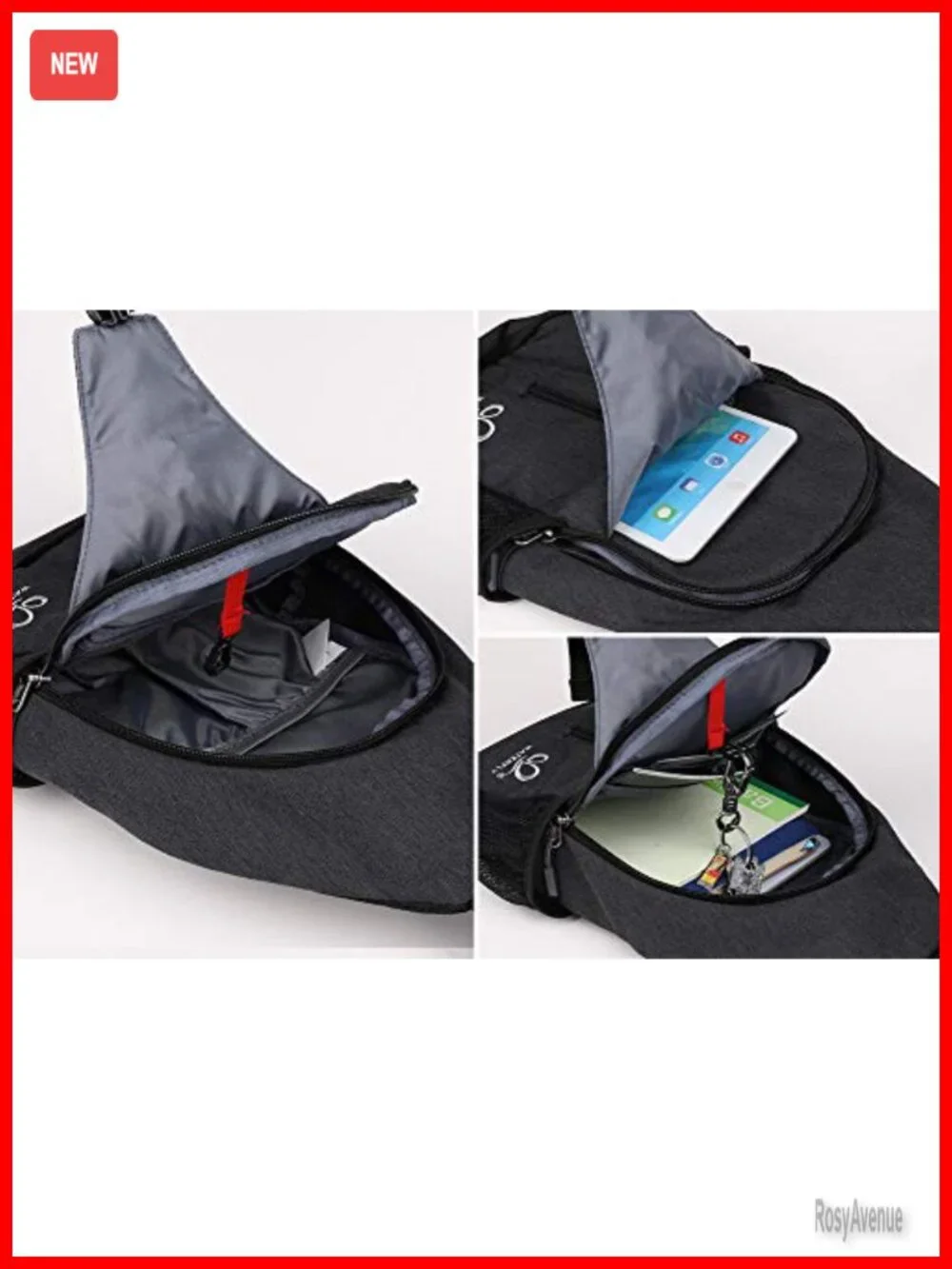 Crossbody Sling Backpack Hiking Travel Chest Bag with Adjustable Strap Water